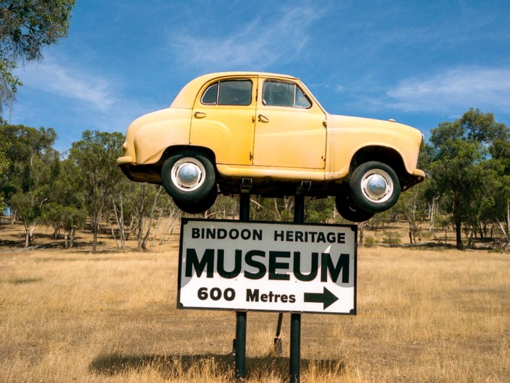 A sign in Australian countryside.